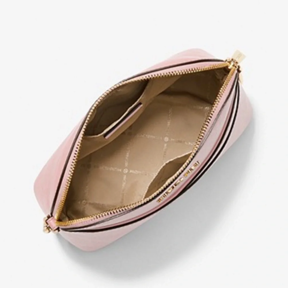 MICHAEL KORS Jet Set Travel Medium Dome Crossbody Bag Powder Blush  NWT